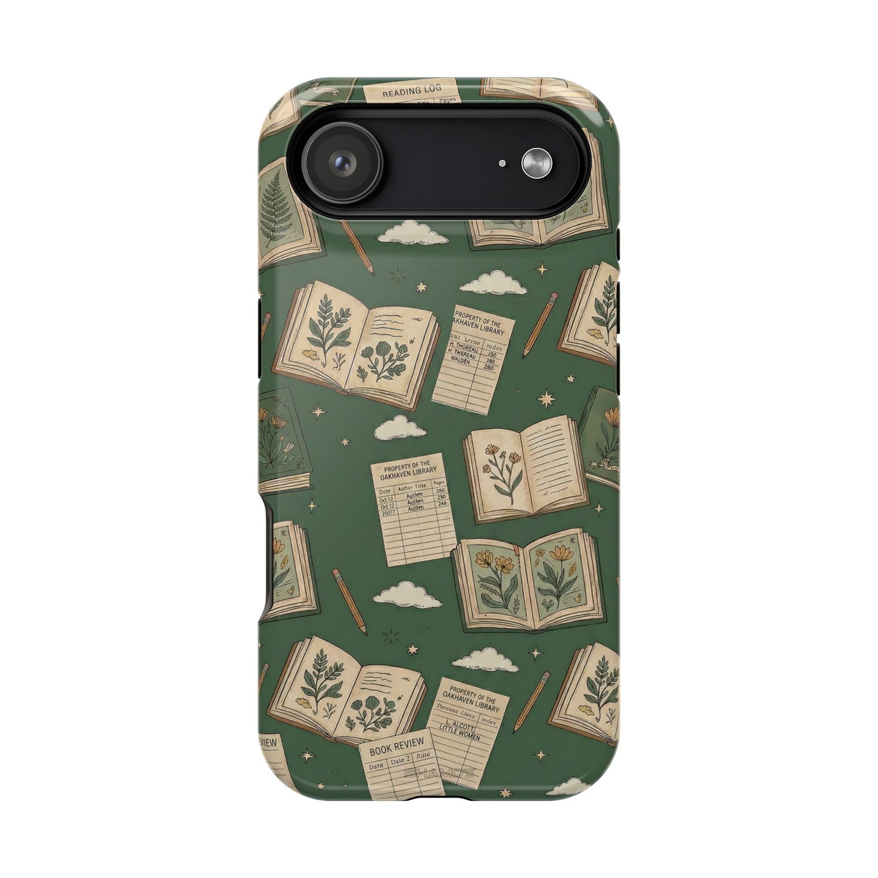 Botanical Journal Pattern iPhone Case | MagSafe Compatible Impact-Resistant Protective Cover