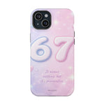 6 7 Viral TikTok Trend Pastel Aesthetic Magnetic Impact-Resistant iPhone Case, Personalizable Text and MagSafe Compatible