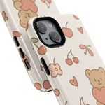 Teddy Berry Cozy Strawberry Pattern iPhone Case with MagSafe