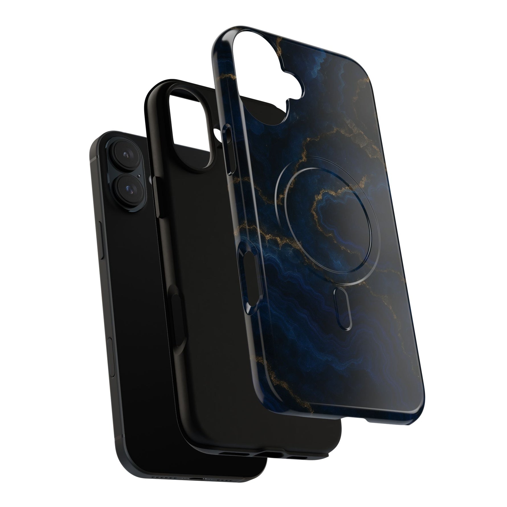 Midnight Marble iPhone Case with MagSafe - iPhone 17 / Glossy - Shamo's
