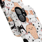 Cute Cartoon Cats & Puppies Phone Case with MagSafe Compatibility