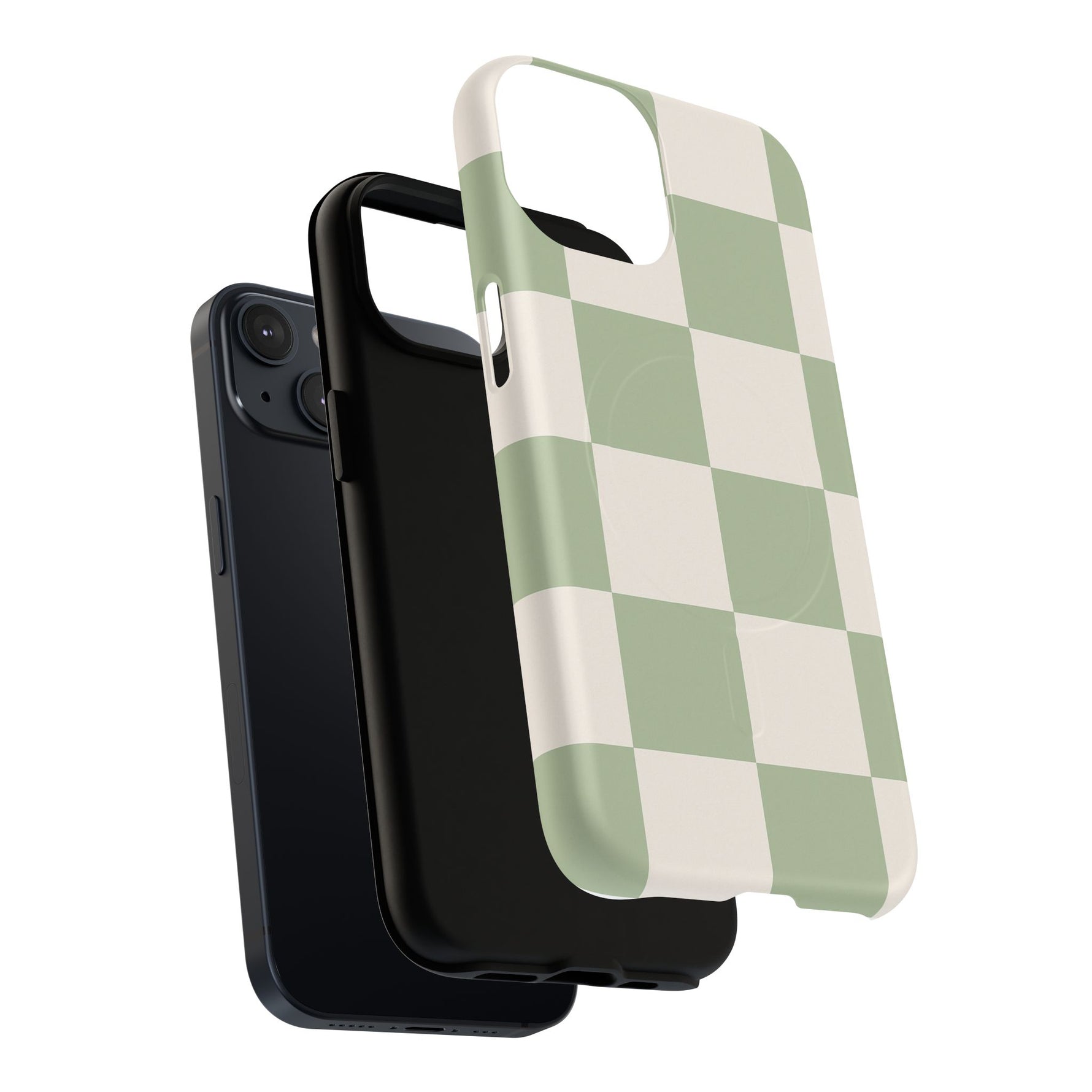 Sage Checkerboard Tough iPhone Case - Compatible with MagSafe - Shamo's