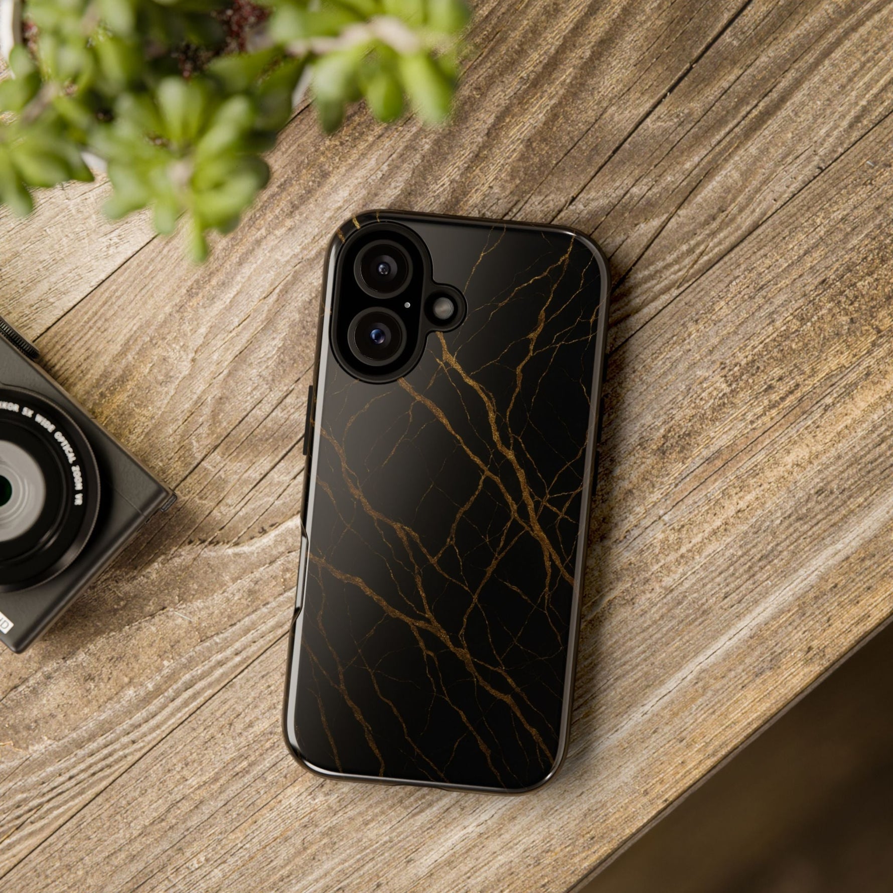Black Marble Tough iPhone Case  Shamo's