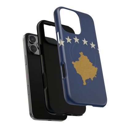 Kosovo Flag Tough iPhone Case — Navy Blue Stars & Gold Map (MagSafe compatible)  Shamo's