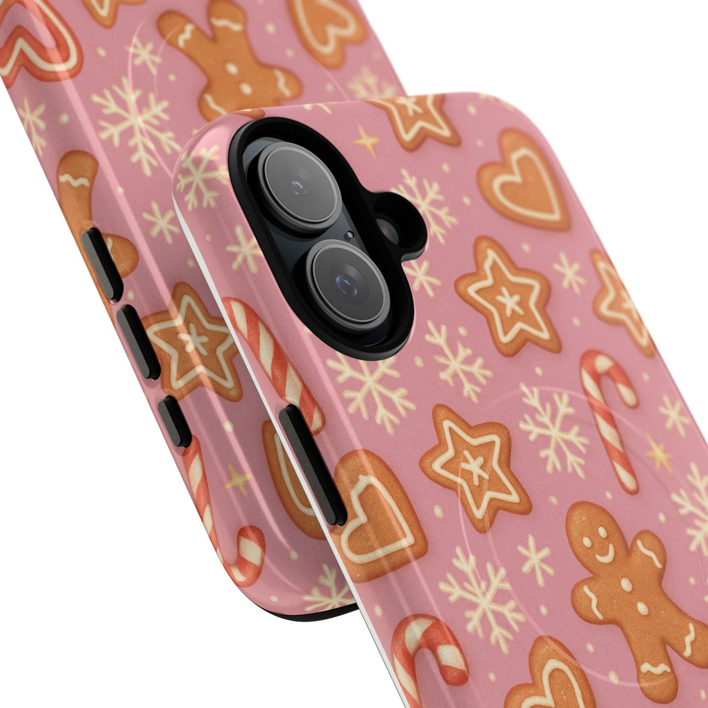 Pink Gingerbread Holiday iPhone Case with MagSafe compatibility