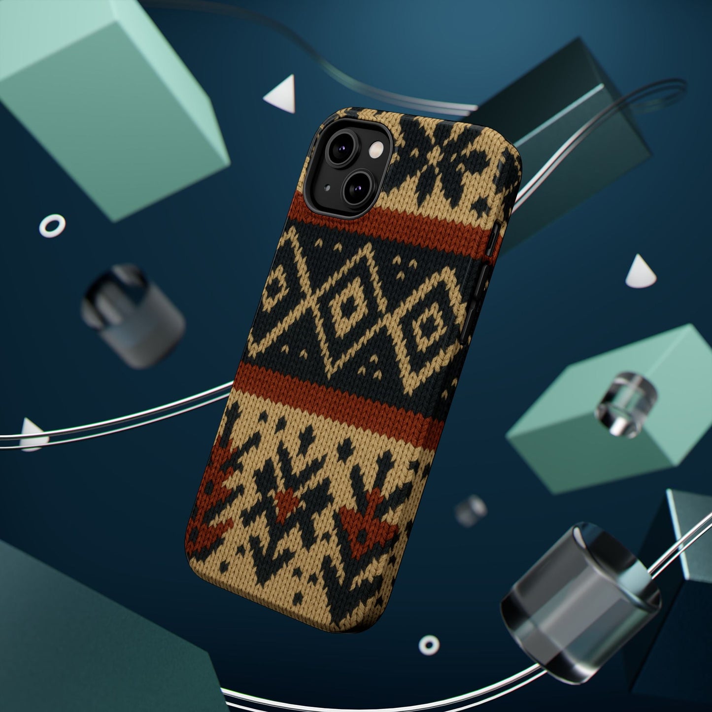 Nordic Knit Pattern MagSafe Impact-Resistant iPhone Case