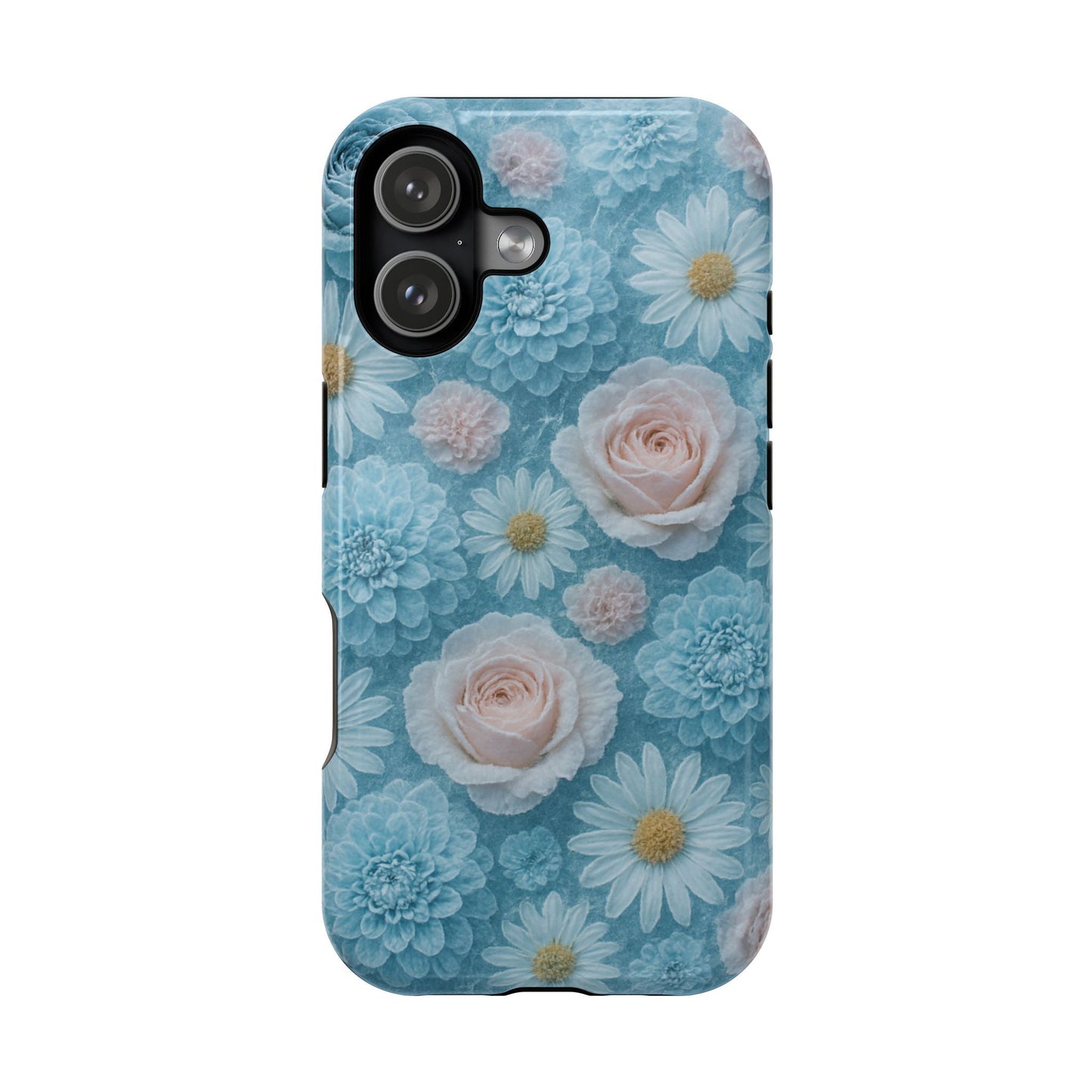 Frozen Floral Rose & Daisy Impact iPhone Case | MagSafe compatible  Shamo's iPhone 17 / Glossy