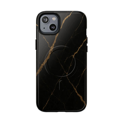 Black & Gold Marble iPhone Case with MagSafe - Shamo's