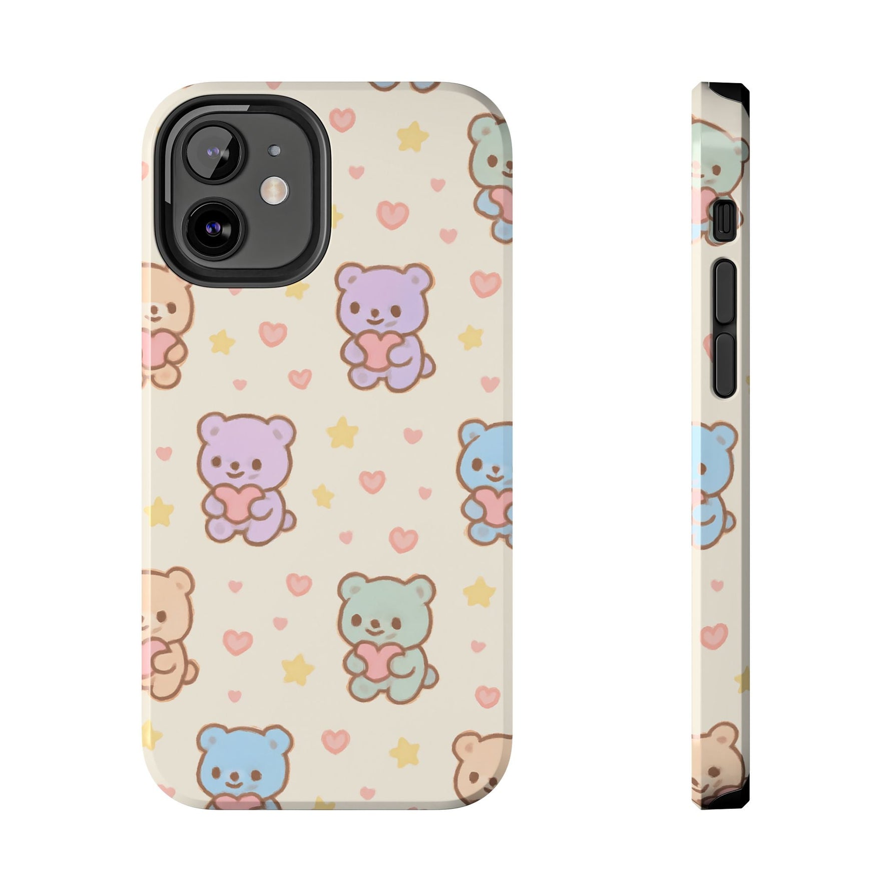 Cute Pastel Bear Impact Phone Case | Heart & Star Kawaii Pattern  Shamo's iPhone 12 Mini