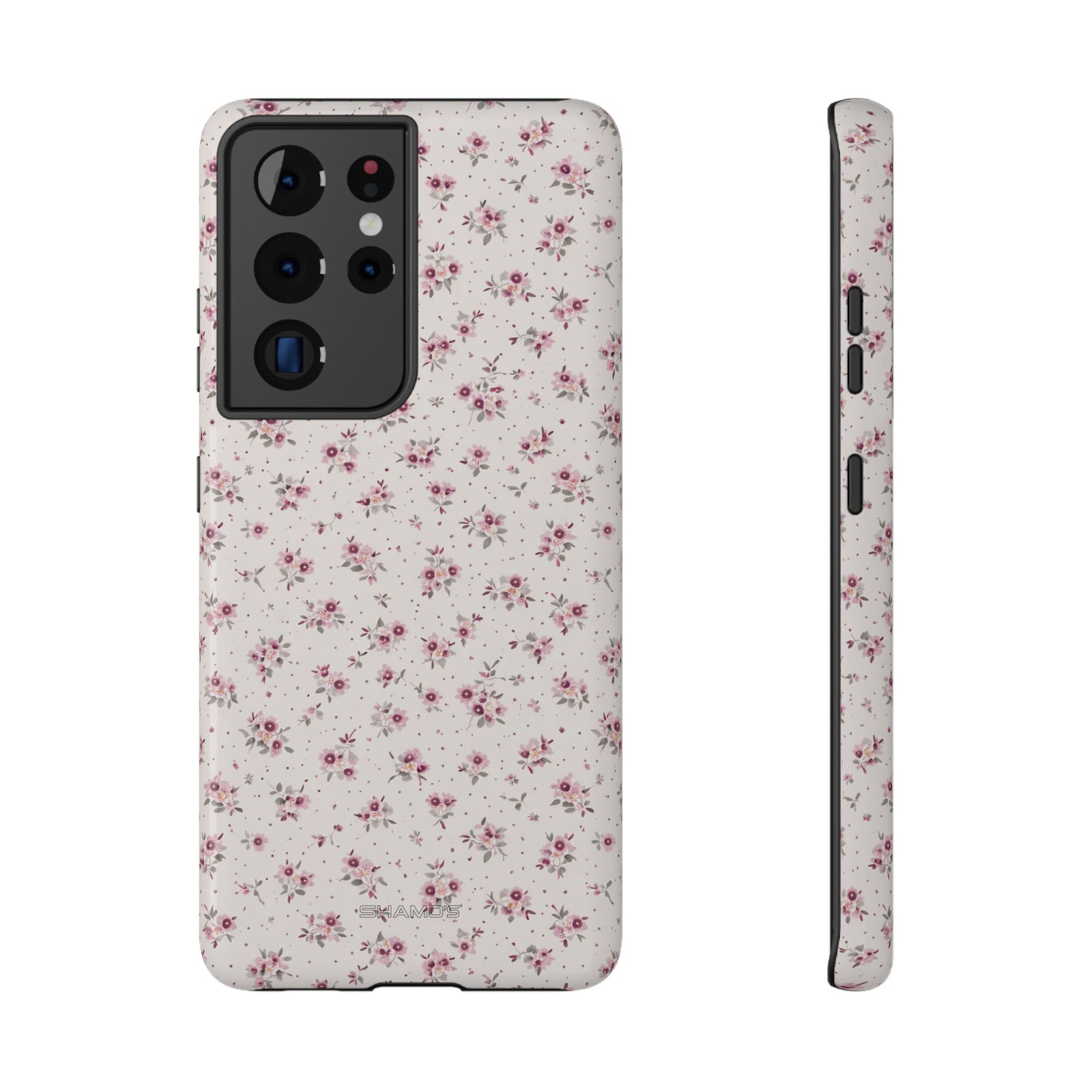 Rosebud Floral Tough iPhone Case | Pink Vintage Flower Protective Cover