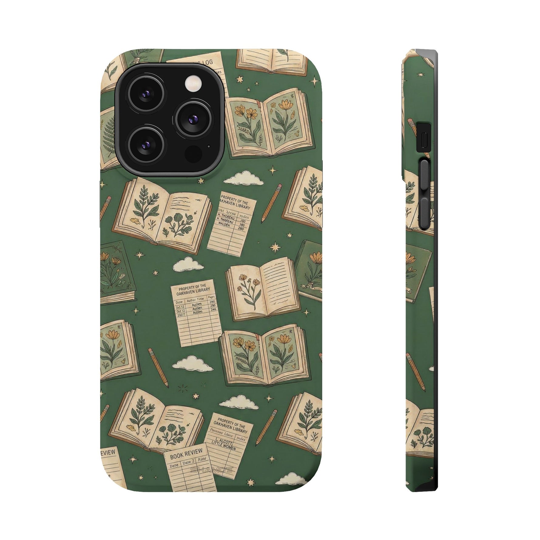 Botanical Journal Pattern iPhone Case | MagSafe Compatible Impact-Resistant Protective Cover