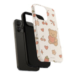 Teddy Berry Cozy Strawberry Pattern iPhone Case with MagSafe
