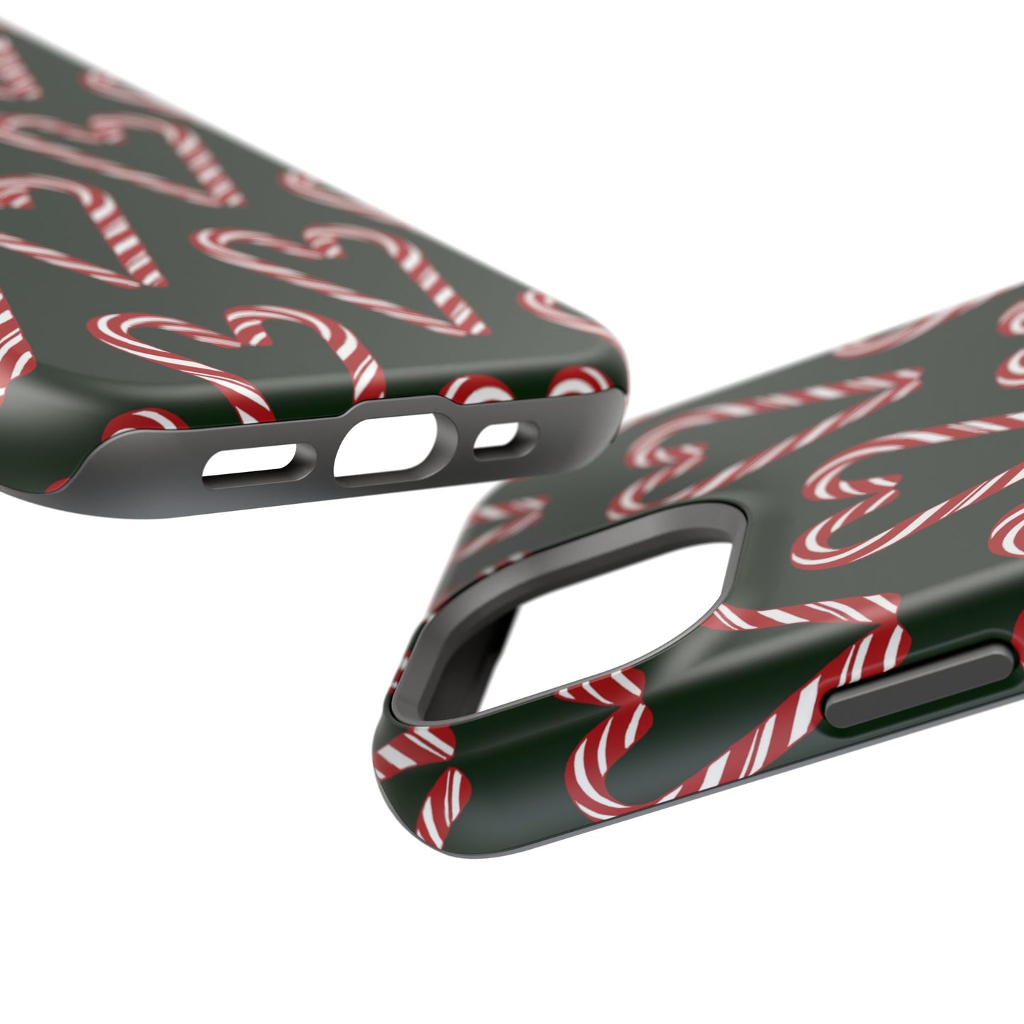 Candy Cane Heart MagSafe Impact-Resistant iPhone Case