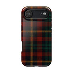 Plaid Impact-Resistant iPhone Case — Red Green Tartan Holiday Theme with MagSafe  Shamo's iPhone 17 Air / Glossy