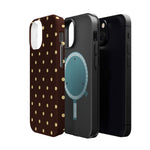 Polka Dot iPhone Case — Brown & Cream Protective Cover with MagSafe compatibility  Shamo's