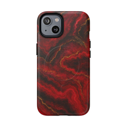 Red Marble iPhone Case with MagSafe - Shamo's