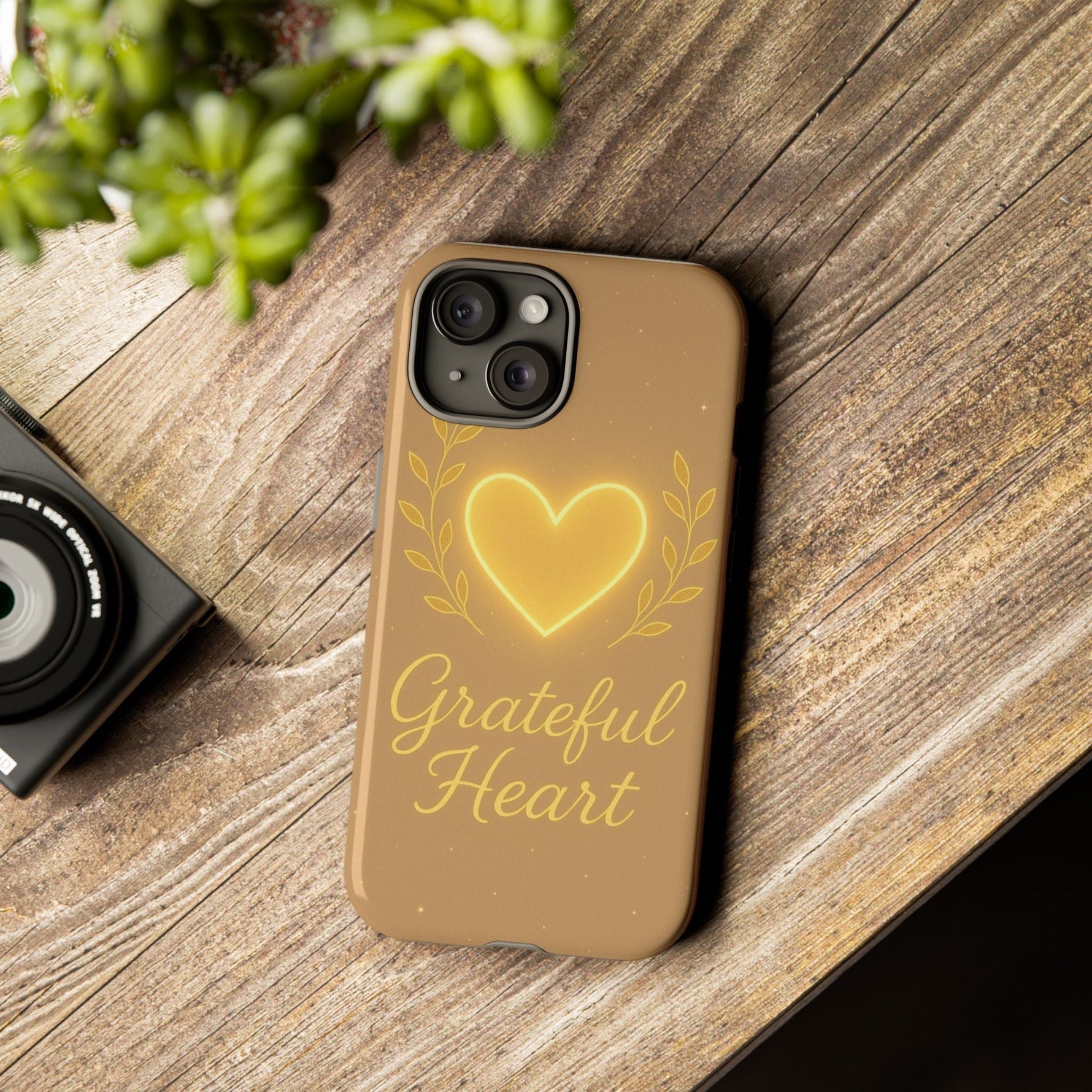Grateful Heart iPhone Case — Warm Neon Heart  Shamo's