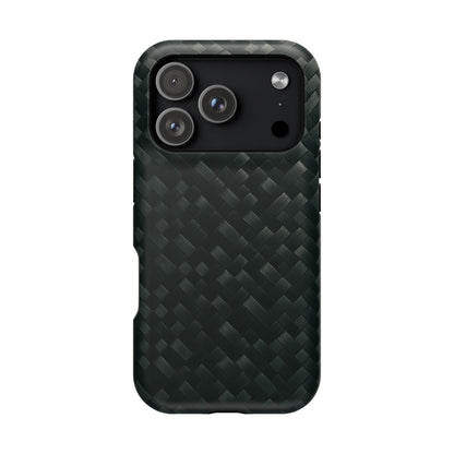 Dark Carbon Fiber Texture Magnetic Impact-Resistant iPhone Case | MagSafe compatible  Shamo's iPhone 17 Pro / Matte