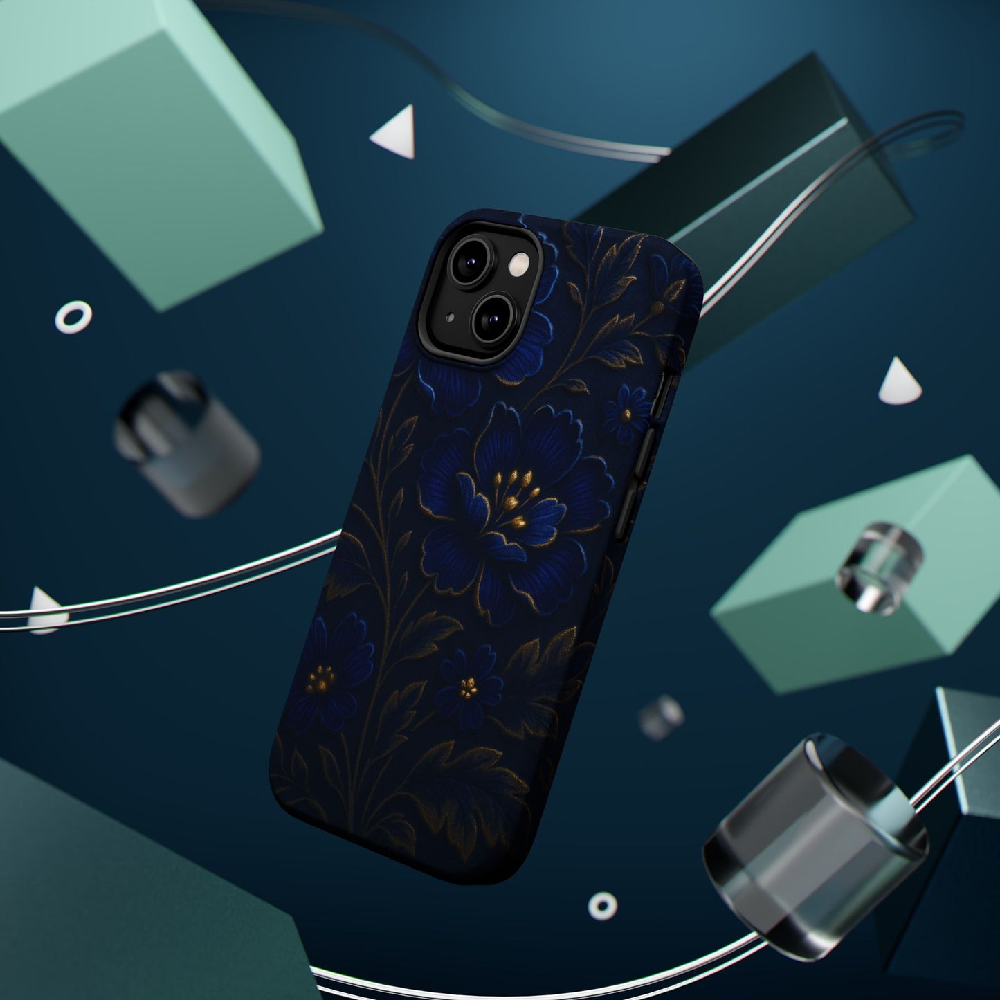 3D Velvet Night Flower iPhone Case | MagSafe