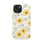Yellow Flowers Summer Floral Magnetic Impact-Resistant iPhone Case with MagSafe Compatibility - iPhone 15 / Matte - Shamo's