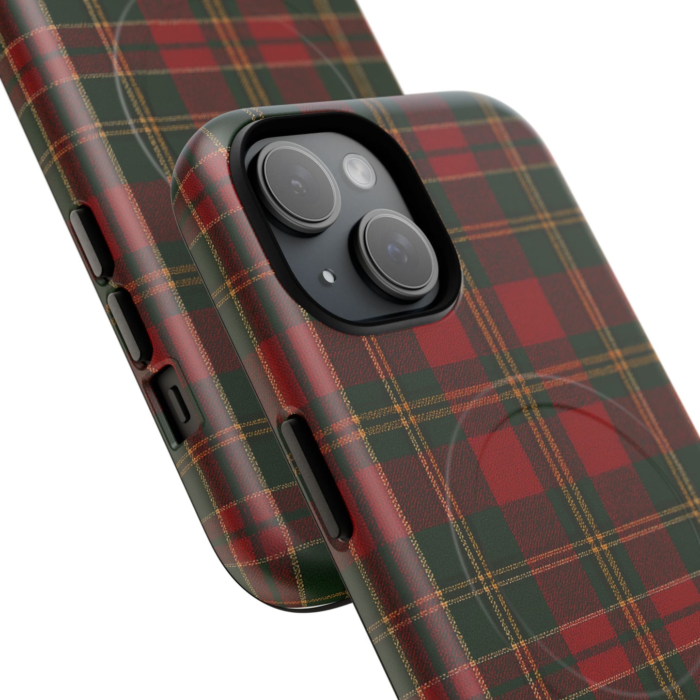 Plaid Holiday iPhone Case — Red & Green Tartan (MagSafe compatible)