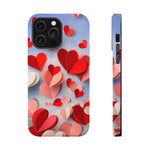 3D Paper Hearts Valentine Love iPhone Case with MagSafe Compatibility, Personalizable - iPhone 14 Pro Max / Matte - Shamo's