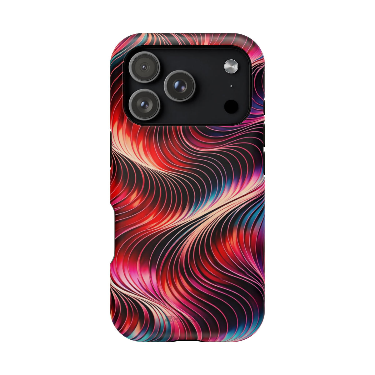 Abstract Red Wave Magnetic Impact-Resistant Phone Case | MagSafe