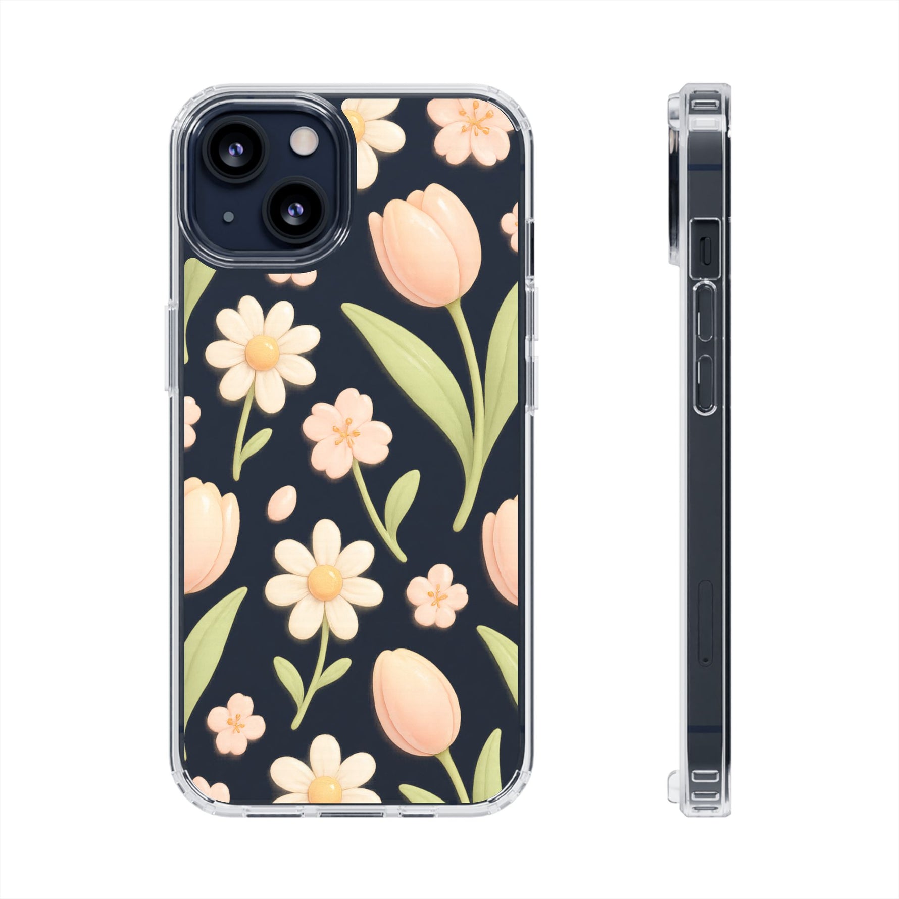 Floral Impact-Resistant Clear iPhone Case - Shamo's