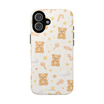 Beige Teddy Bear on Clouds iPhone Case with MagSafe