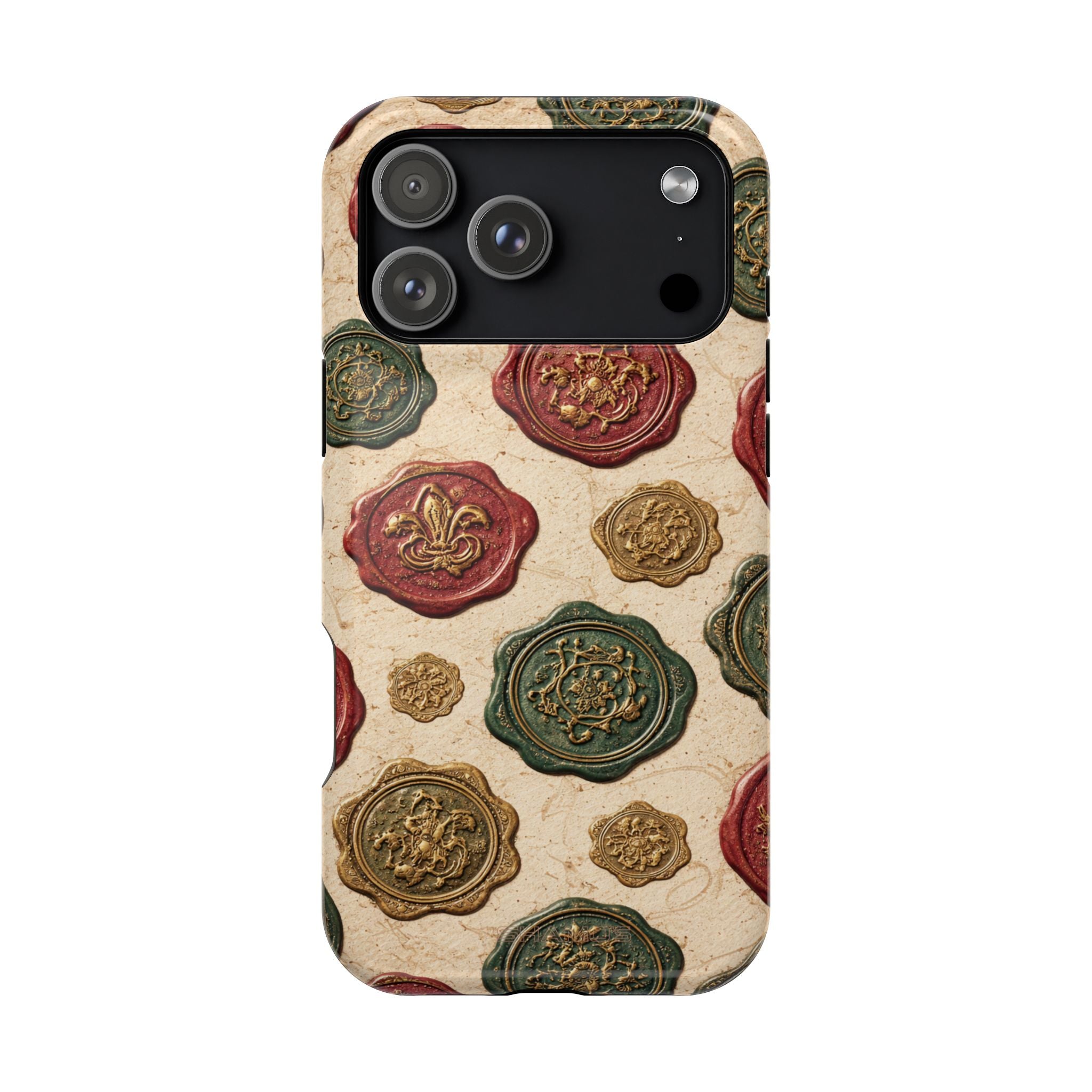 Vintage Wax Seal Pattern Magnetic Impact-Resistant Phone Case with MagSafe Compatibility