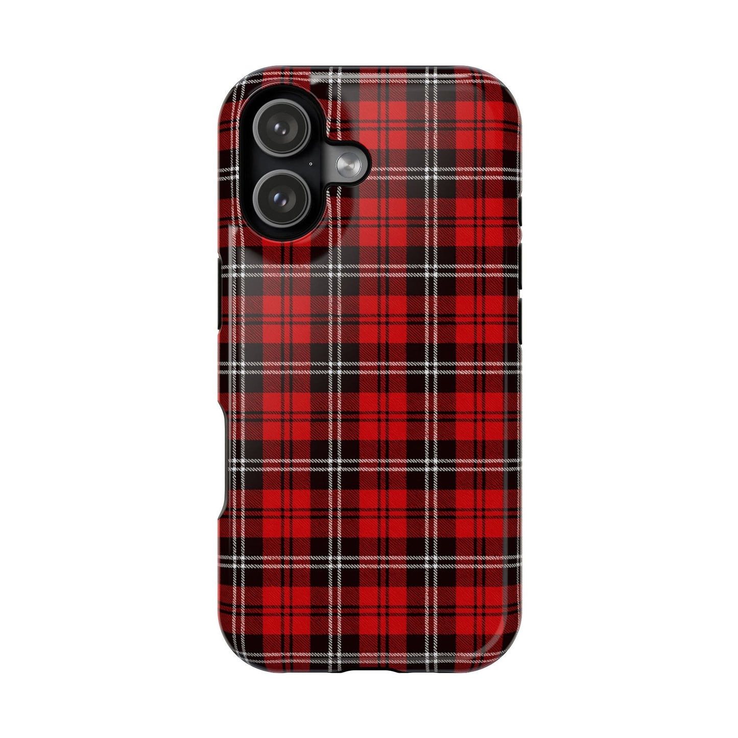 Red Tartan Plaid Impact-Resistant iPhone Case | MagSafe compatibility  Shamo's iPhone 17 / Glossy