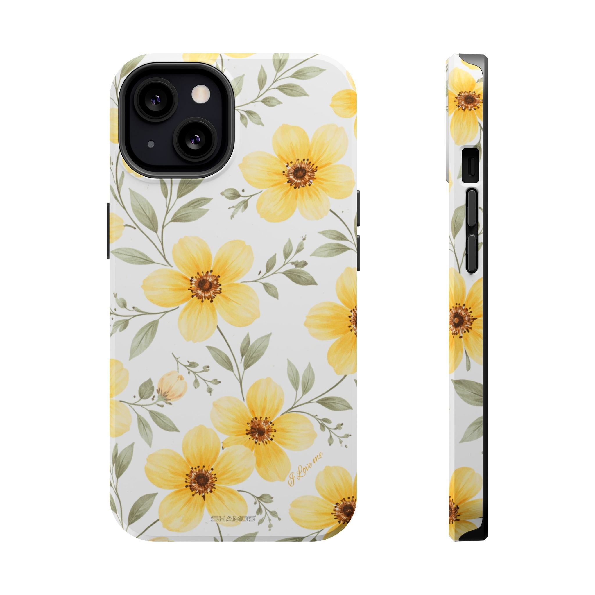 Yellow Flowers Summer Floral Magnetic Impact-Resistant iPhone Case with MagSafe Compatibility - iPhone 13 / Glossy - Shamo's
