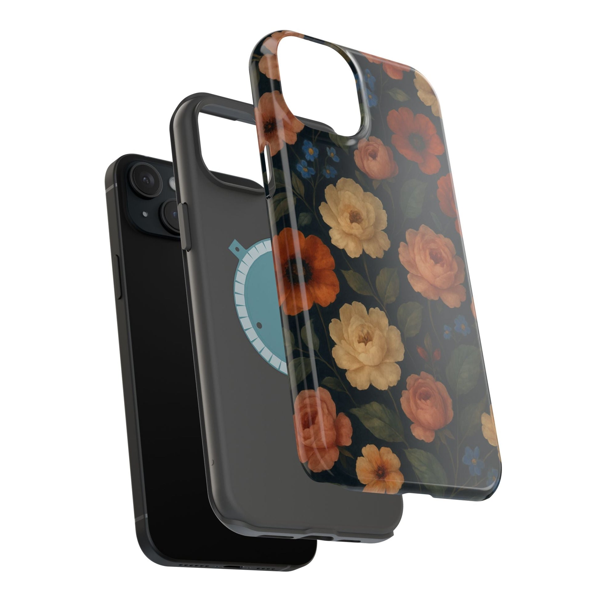 Floral Vintage Rose Magnetic Impact iPhone Case with MagSafe  Shamo's