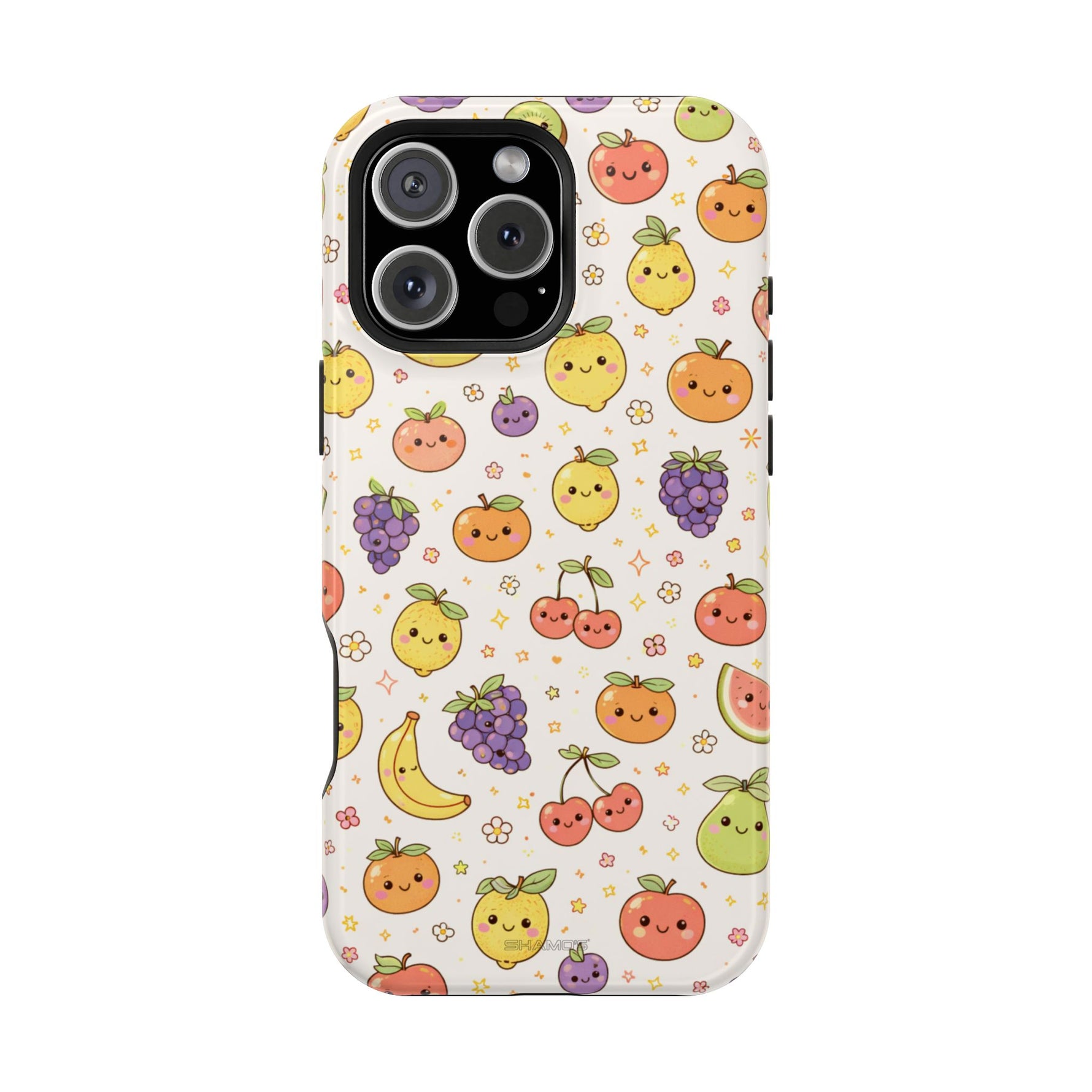 Cute Kawaii Fun Fruit Pattern Magnetic Impact-Resistant iPhone Case with MagSafe Compatibility
