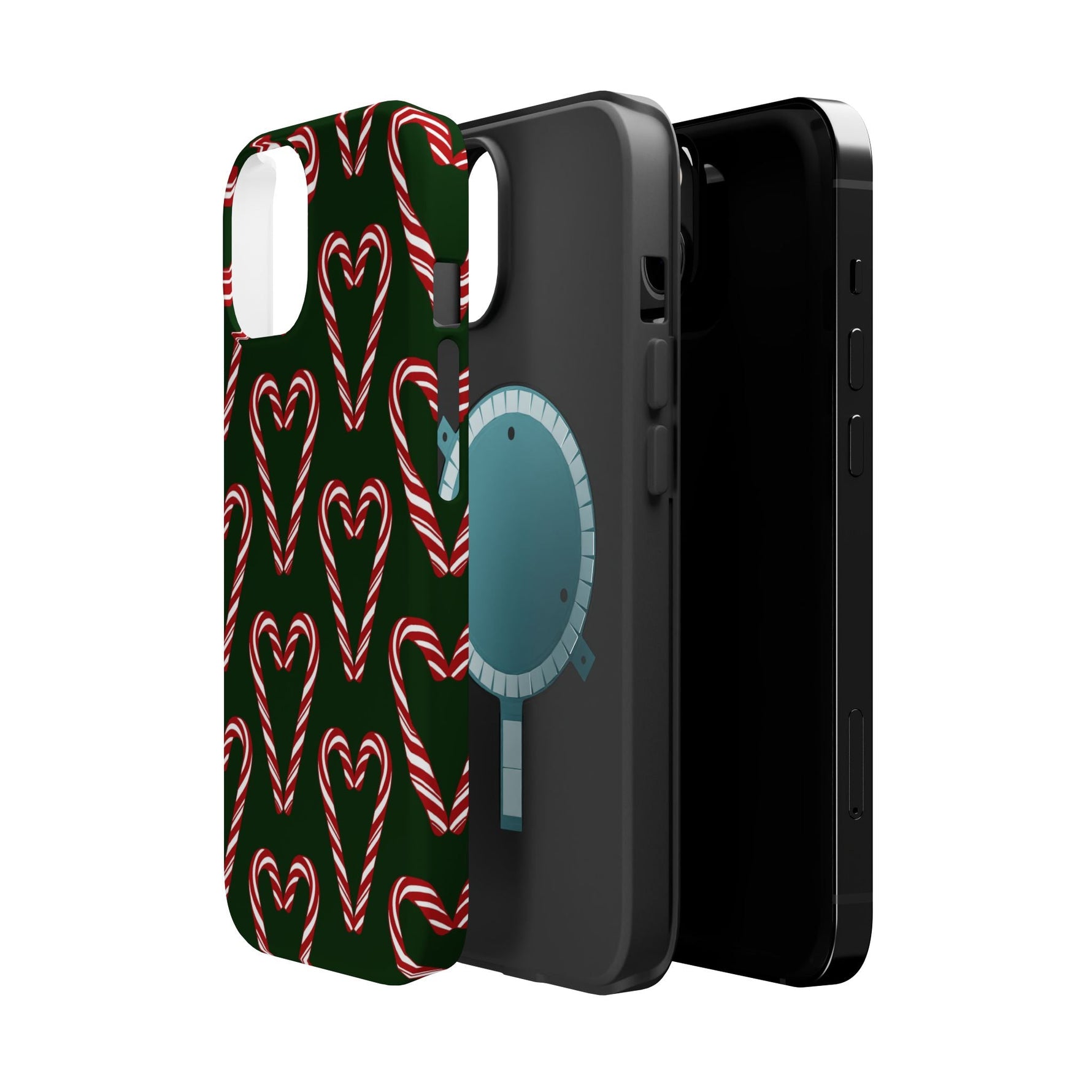 Candy Cane Heart MagSafe Impact-Resistant iPhone Case  Shamo's