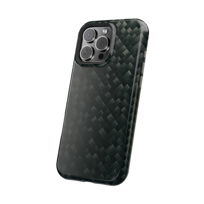 Dark Carbon Fiber Texture Magnetic Impact-Resistant iPhone Case | MagSafe compatible  Shamo's