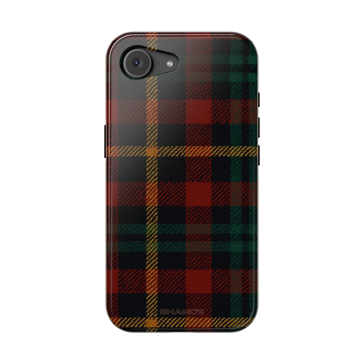 Funda para iPhone resistente a impactos con diseño de cuadros escoceses rojos y verdes con MagSafe