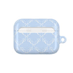 Pastel Blue Bow Pattern AirPod Case — Elegant Bow Pattern Protective Cover