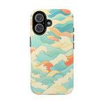 Ocean Wave Tough Phone Case — Pastel Retro Surf Pattern  Shamo's iPhone 16