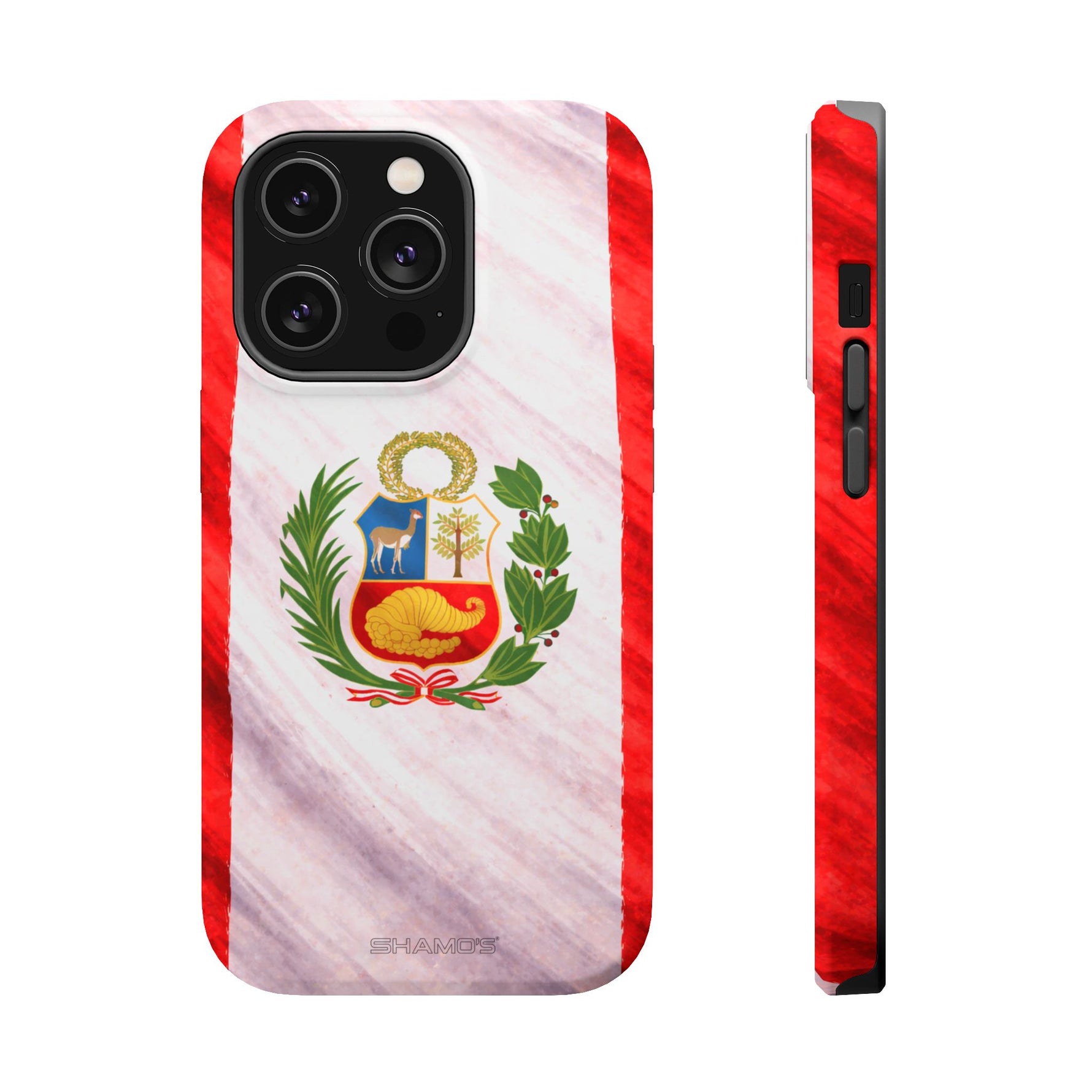 Peru Flag Magnetic Impact-Resistant Phone Case, Protective Patriotic Design, MagSafe Compatible - iPhone 14 Pro / Matte - Shamo's