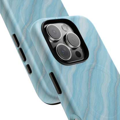 Sky Blue Marble iPhone Case with MagSafe