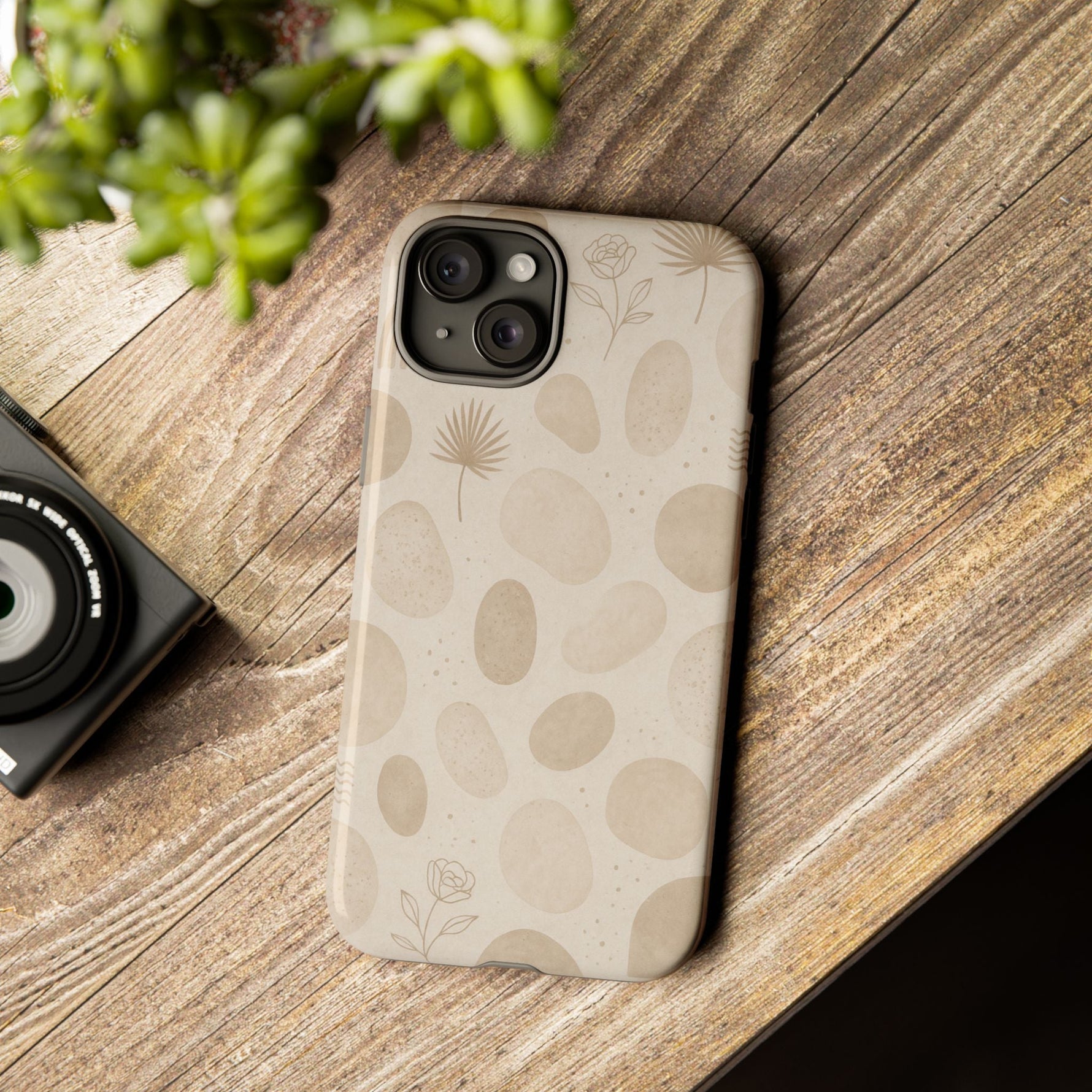 Neutral Pebble Pattern Tough iPhone Case  Shamo's