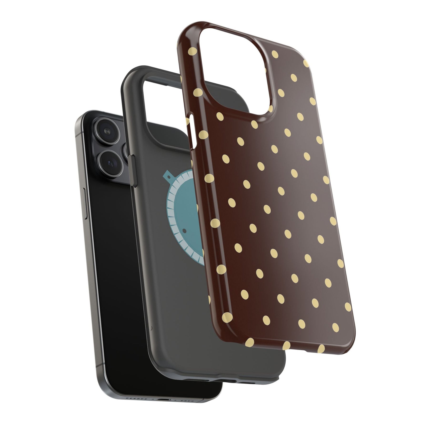 Polka Dot iPhone Case — Brown & Cream Protective Cover with MagSafe compatibility  Shamo's