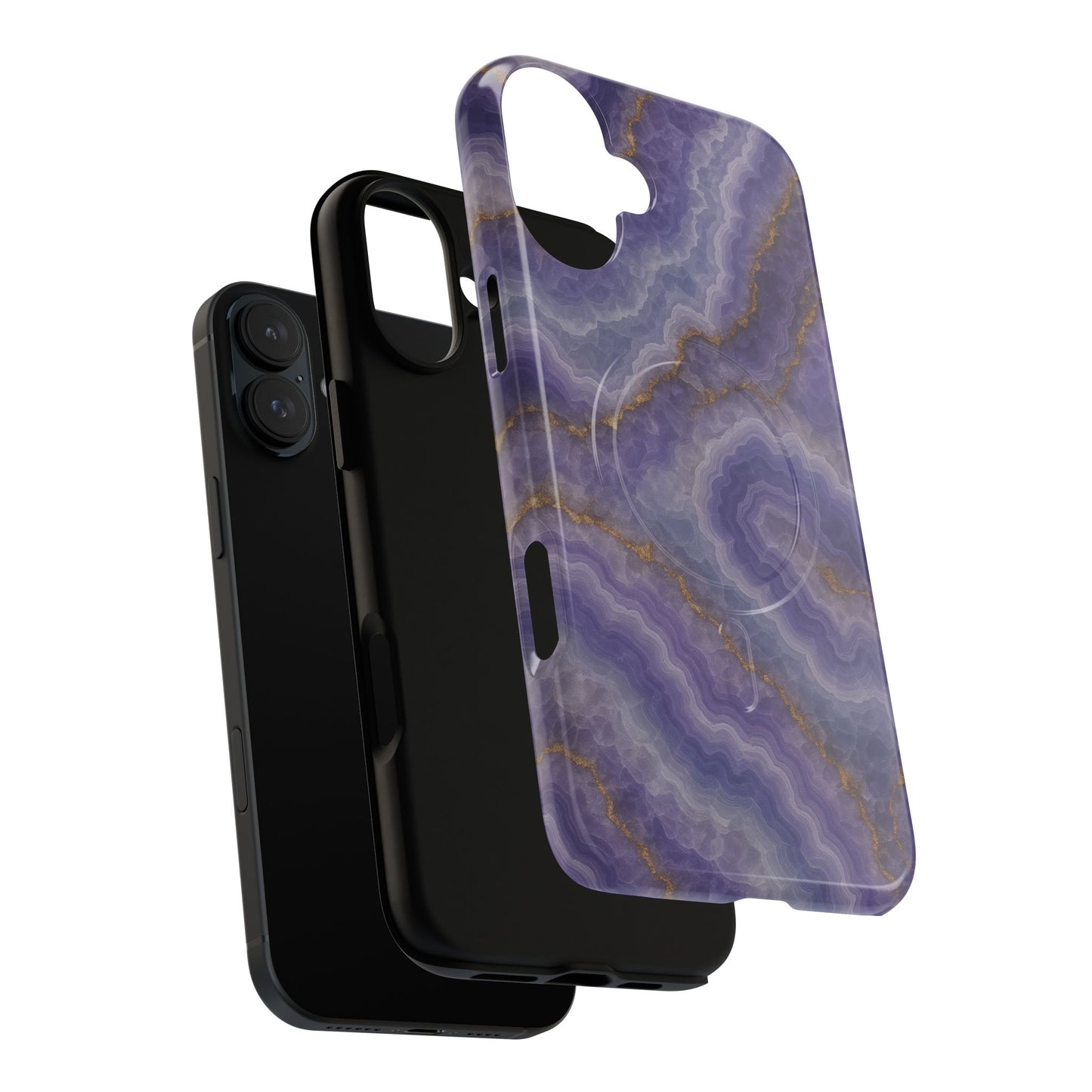 Purple Agate Marble iPhone Case with MagSafe