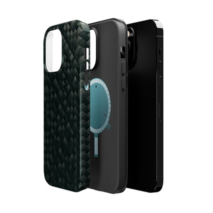 Dark Carbon Fiber Texture Magnetic Impact-Resistant iPhone Case | MagSafe compatible  Shamo's