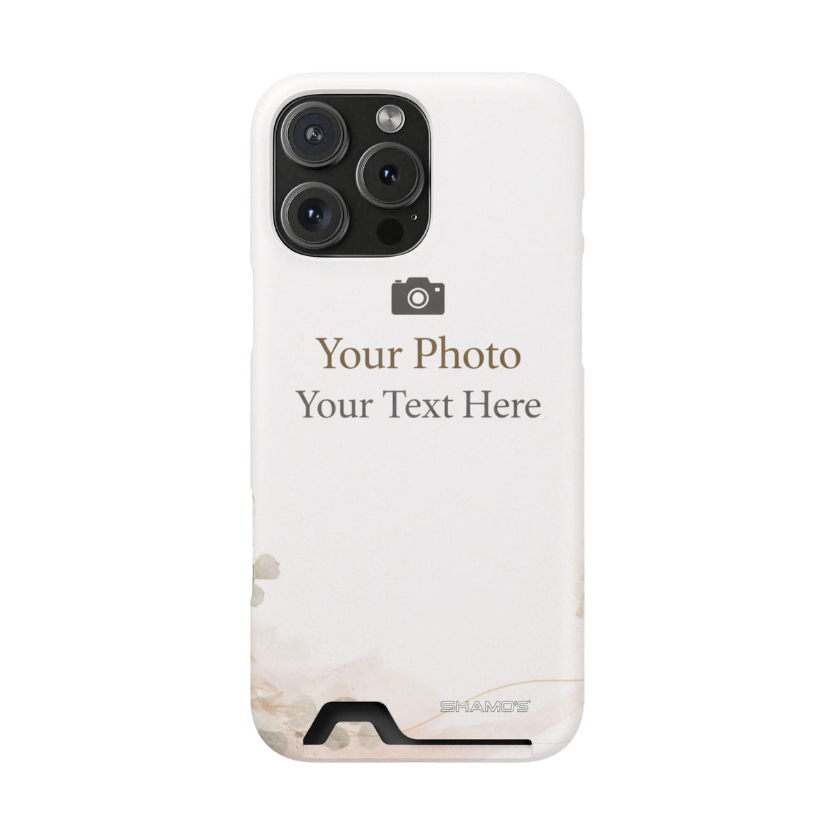 Funda para teléfono personalizable con tarjetero | Añade tu propia foto y texto