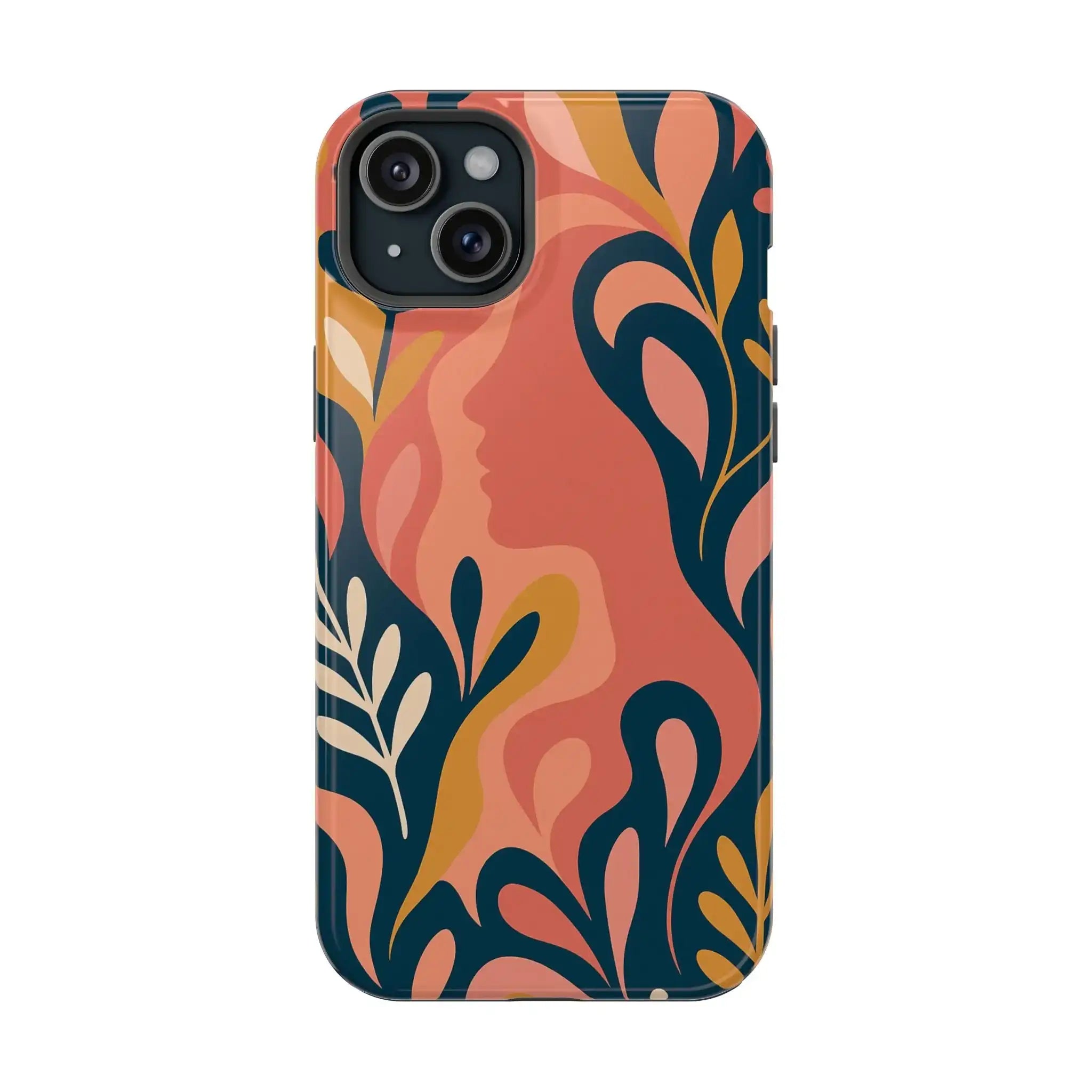 Floral Feminine Abstract MagSafe Impact-Resistant iPhone Case  Shamo's iPhone 15 Plus / Glossy