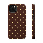 Polka Dot iPhone Case — Brown & Cream MagSafe Protective Cover