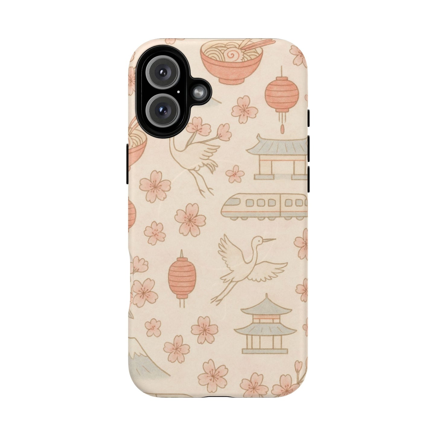 Japan Hand-Drawn Cherry Blossom iPhone Case with MagSafe