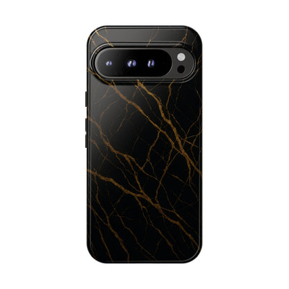 Black Marble Tough iPhone Case
